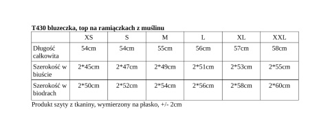 Bluzka na ramiączkach T430 Bluzka na ramiączkach T430