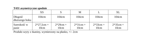 Długie spodnie z asymetryczną nogawką T431 Długie spodnie z asymetryczną nogawką T431