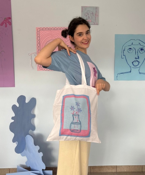 Torba z nadrukiem "kwiatki w wazonie" Torba z nadrukiem "kwiatki w wazonie"