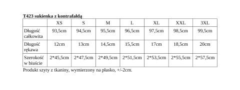 Sukienka z kontrafałdą T423 Sukienka z kontrafałdą T423